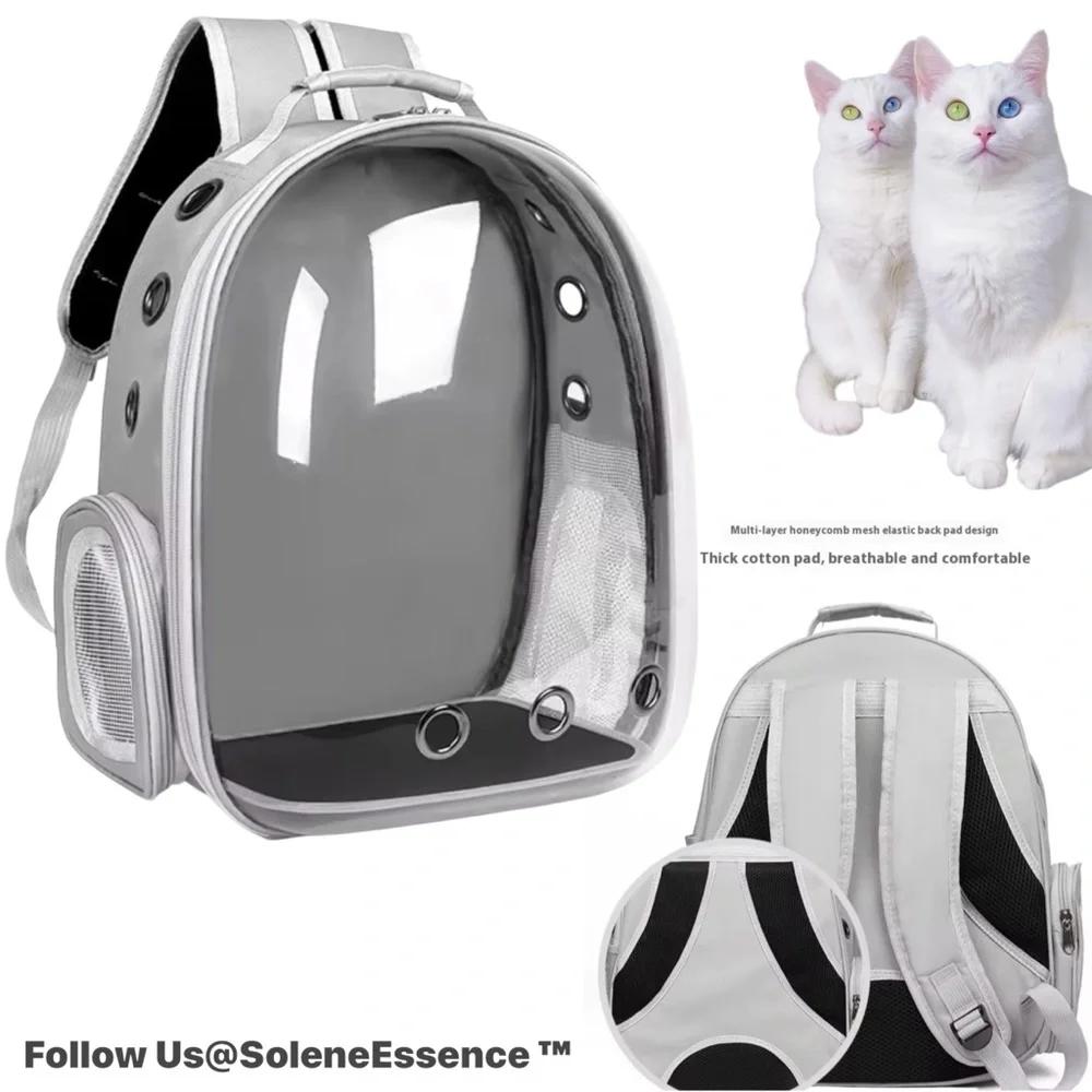 Gray | New! Space Capsule Pet Carrier Backpack – For Small Cats & Dogs